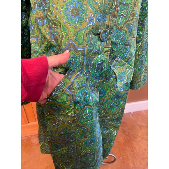 Women's Large Reversible Trapeze Coat Jacket Water Resistance Lightweight - Picture 5 of 7